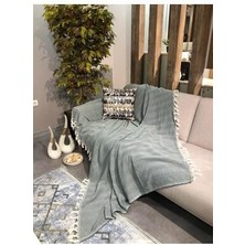 Luwino Home Koltuk Örtüsü , Tv Şalı , Throw ,Yatak Örtüsü , Çok Amaçlı Örtü , Yeşil Renk 180x200 cm