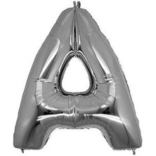 A Harf Silver Folyo Balon Harfli Balon 100 cm Dev Boy