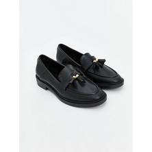 Lcw Steps Siyah Deri Görünümlü Kadın Loafer Ayakkabı