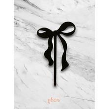 Glam Dekorasyon Siyah Kurdele 6'lı Pinterest Tarzı Yeniden Kullanılabilir Cupcake Kek ve Tatlı Süsleri Pasta Kürdanı