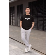 Sevbano Batman Logo Baskılı Unisex Tişört, Oversize Batman Tişört