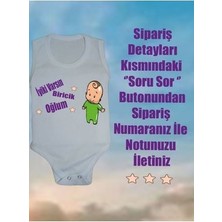 Kişiye Özel Not Yazılabilen Baskılı Hediye Bebek Body & Zıbın Atlet Çıtçıtlı