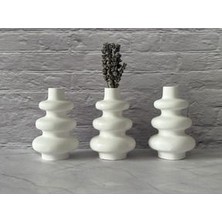 3'lü Minimal Bohem Dekoratif Vazo, 3 Katlı Vazo, Boğumlu Vazo