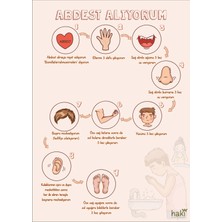 Haki Store Çocuklar Için Resi mli Abdest Alıyorum - Şeffaf ve Kalın Pvc Sticker