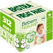 Bebem Natural Bebem Bebek Bezi Natural Beden:4 (7-14kg) Maxi 312 Adet Ekstra Fırsat Paket