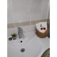 Limon, Kiraz, Çilek Nakış I?şlemeli 3lü Mutfak Havlu Seti