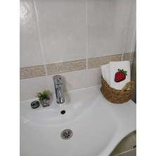 Limon, Kiraz, Çilek Nakış I?şlemeli 3lü Mutfak Havlu Seti