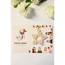 Pekshop 8 Mart Kadınlar Günü Hediyesi Inci Yıldız Anahtarlık 5 Adet