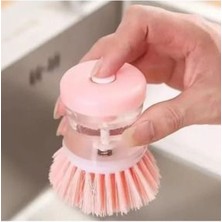 Bir Tık Home Pratik Sıvı Deterjan Hazneli Bulaşık Fırçası Hazneli Mutfak Banyo Lavabo Yıkama Fırçası 1 Adet