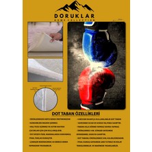 Doruklar Home Collection Kaymaz Taban Makinada Yıkanabilir Dijital Baskı Boks Eldiveni Desenli Çocuk Odası Halısı Dot Taban Halı RHR06