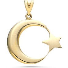 14 Ayar Altın Ay Yıldız Kolye Ucu