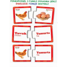 Eğitici Ilişki - Bağlantı Kurma Bulmaca Eşleştirme 2-6 Yaş - Eğlenceli Resimli Puzzle Zeka Kartları