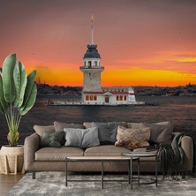 Istanbul Günbatımı Kızkulesi Manzaralı Duvar Kağıdı