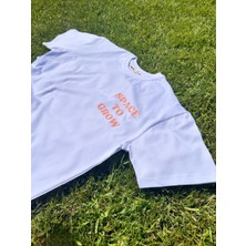 Happy Dodo Space To Grow Baskılı Unisex  Pamuk Beyaz T-Shirt