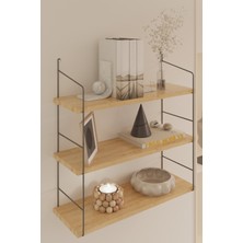 Büyük Boy Duvar Rafı 3 Katlı Duvar Rafı Kitaplık Banyo Mutfak Rafı Kitap Rafı Organizer Baharatlık