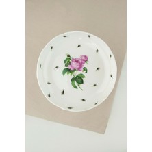 Bursa Porselen Dekor Pink Rose Gold Metal Ayaklı Tabak