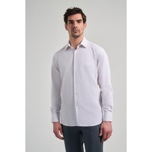 İmza Uzun Kol Çizgili Desen Bez Ayağı Sert Yaka cepli Pamuklu Classic Comfort Fit Gömlek 1004250172