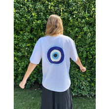Happy Dodo No Bad Vibes Baskılı Unisex %100 Pamuk Beyaz T-Shirt