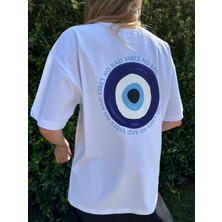 Happy Dodo No Bad Vibes Baskılı Unisex %100 Pamuk Beyaz T-Shirt