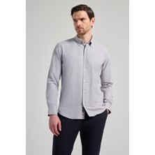 İmza Uzun Kol Düz Oxford Düğmeli Yaka Cepsiz Pamuklu Classic Slim Fit Gömlek 1004250168