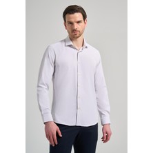 İmza Uzun Kol Desenli Armürlü İtalyan Yaka Cepsiz Pamuklu Classic Slim Fit Gömlek 1004250161