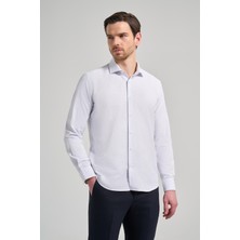 İmza Uzun Kol Desenli Armürlü İtalyan Yaka Cepsiz Pamuklu Classic Slim Fit Gömlek 1004250196