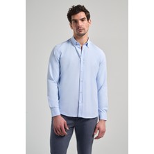 İmza Uzun Kol Düz Oxford Düğmeli Yaka Cepsiz Pamuklu Classic Slim Fit Gömlek 1004250168