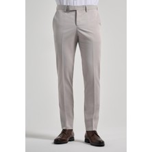 İmza Açık Krem Esnek Yandan Cepli Slim Fit Classic Pantolon 1003250106