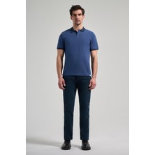 İmza Lacivert Pike Polo Yaka Pamuk Casual Slim Fit Dar Kesim Tişört 1011240155