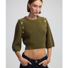 İpekyol Metal Düğmeli Crop Triko IW6240050362022