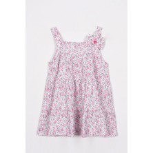 Fıyonk Detaylı Pembe Renk Kız Cocuk Elbıse