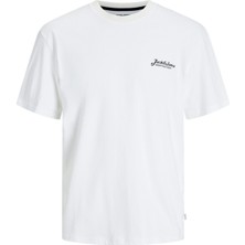 Jack & Jones Jjbeau Tee Ss Frontprınt Beyaz Erkek Kısa Kol T-Shirt