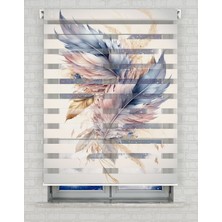 AD Home Renkli Tüyler Baskılı Zebra Perde - Gece Gündüz - Salon Perdesi, Mutfak Perdesi | Kokusuz Mürekkeple Basılmış  Zebra Perdeler ile Sende Tarzını Yansıt! | 1 Dakikada Pratik Montaj