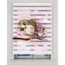 AD Home Baykuşlar Baskılı Zebra Perde - Gece Gündüz Kullanıma Uygundur - Bebek Odası Perdesi | Kokusuz Mürekkeple Basılmış  Zebra Perdeler ile Sende Tarzını Yansıt! | 1 Dakikada Pratik Montaj