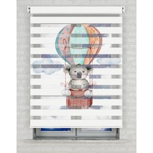 AD Home Renkli Balon ve Kuala Baskılı Zebra Perde - Gece Gündüz - Bebek Odası Perdesi | Kokusuz Mürekkeple Basılmış  Zebra Perdeler ile Sende Tarzını Yansıt! | 1 Dakikada Pratik Montaj