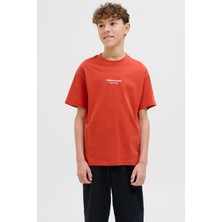 Jack & Jones Jorvesterbro Tee Ss Crew Turuncu Erkek Çocuk Kısa Kol T-Shirt