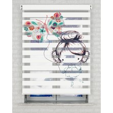 AD Home Renkli Kelebek Baskılı Zebra Perde - Gece Gündüz - Bebek Odası Perdesi, Kız Çocuk Odası Perdesi | Kokusuz Mürekkeple Basılmış  Zebra Perdeler ile Sende Tarzını Yansıt! | 1 Dakikada Pratik Montaj