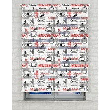 AD Home Nescafe Siyah Kırmızı Baskılı Zebra Perde - Gece Gündüz - Mutfak Perdesi | Kokusuz Mürekkeple Basılmış  Zebra Perdeler ile Sende Tarzını Yansıt! | 1 Dakikada Pratik Montaj