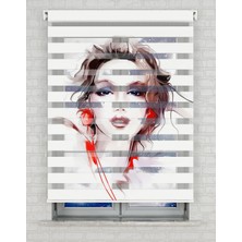 AD Home Illustrasyon Bayan Baskılı Zebra Perde - Gece Gündüz - Genç Odası Perdesi | Kokusuz Mürekkeple Basılmış  Zebra Perdeler ile Sende Tarzını Yansıt! | 1 Dakikada Pratik Montaj