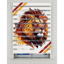 AD Home Renkli Aslan Baskılı Zebra Perde - Gece Gündüz - Erkek Çocuk Odası Perdesi | Kokusuz Mürekkeple Basılmış  Zebra Perdeler ile Sende Tarzını Yansıt! | 1 Dakikada Pratik Montaj