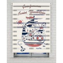 AD Home Denizci Çocuk Isimli Baskılı Zebra Perde - Gece Gündüz - Bebek Odası Perdesi | Kokusuz Mürekkeple Basılmış  Zebra Perdeler ile Sende Tarzını Yansıt! | 1 Dakikada Pratik Montaj