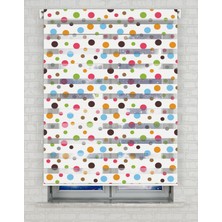 AD Home Renkli Puantiyeler Baskılı Zebra Perde - Gece Gündüz Kullanıma Uygundur - Salon Perdesi | Kokusuz Mürekkeple Basılmış  Zebra Perdeler ile Sende Tarzını Yansıt! | 1 Dakikada Pratik Montaj