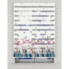 AD Home Laleler Baskılı Zebra Perde - Gece Gündüz Kullanıma Uygundur - Salon Perdesi | Kokusuz Mürekkeple Basılmış  Zebra Perdeler ile Sende Tarzını Yansıt! | 1 Dakikada Pratik Montaj