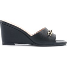 Nine West Jorına 5fx Siyah Kadın Dolgu Topuk Terlik