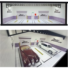 Reklambalaj 1:24 Ölçek Araçlar Için Ahşap LED Işıklı Akrilik Korumalı Araç Sergileme Standı / Diorama