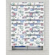 AD Home Renkli Dinazorlar Baskılı Zebra Perde - Gece Gündüz - Bebek Odası Perdesi | Kokusuz Mürekkeple Basılmış  Zebra Perdeler ile Sende Tarzını Yansıt! | 1 Dakikada Pratik Montaj