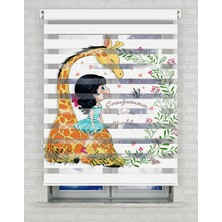 AD Home Sevimli Zürafa Baskılı Zebra Perde - Gece Gündüz Kullanıma Uygundur - Bebek Odası Perdesi | Kokusuz Mürekkeple Basılmış  Zebra Perdeler ile Sende Tarzını Yansıt! | 1 Dakikada Pratik Montaj