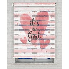 AD Home Kalp Kız Baskılı Zebra Perde - Gece Gündüz Kullanıma Uygundur - Bebek Odası Perdesi | Kokusuz Mürekkeple Basılmış  Zebra Perdeler ile Sende Tarzını Yansıt! | 1 Dakikada Pratik Montaj