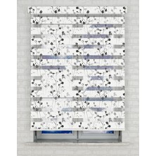 AD Home Gri Çiçekler Baskılı Zebra Perde - Gece Gündüz - Mutfak Perdesi, Salon Perdesi, Yatak Odası Perdesi | Kokusuz Mürekkeple Basılmış  Zebra Perdeler ile Sende Tarzını Yansıt! | 1 Dakikada Pratik Montaj