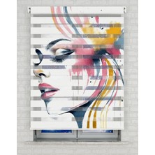 AD Home Renkler Vektörel Kadın Baskılı Zebra Perde - Gece Gündüz - Oturma Odası Perdesi, Mutfak Perdesi | Kokusuz Mürekkeple Basılmış  Zebra Perdeler ile Sende Tarzını Yansıt! | 1 Dakikada Pratik Montaj